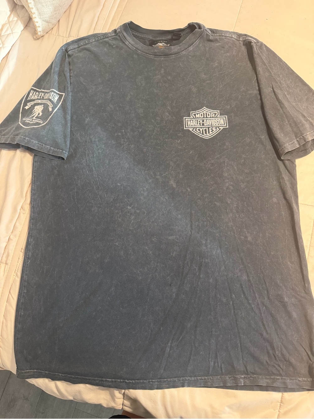 Harley-Davidson Black Mineral Wash Logo Short Sleeve Tee